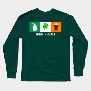 Ahiohill Ireland, Gaelic - Irish Flag Long Sleeve T-Shirt